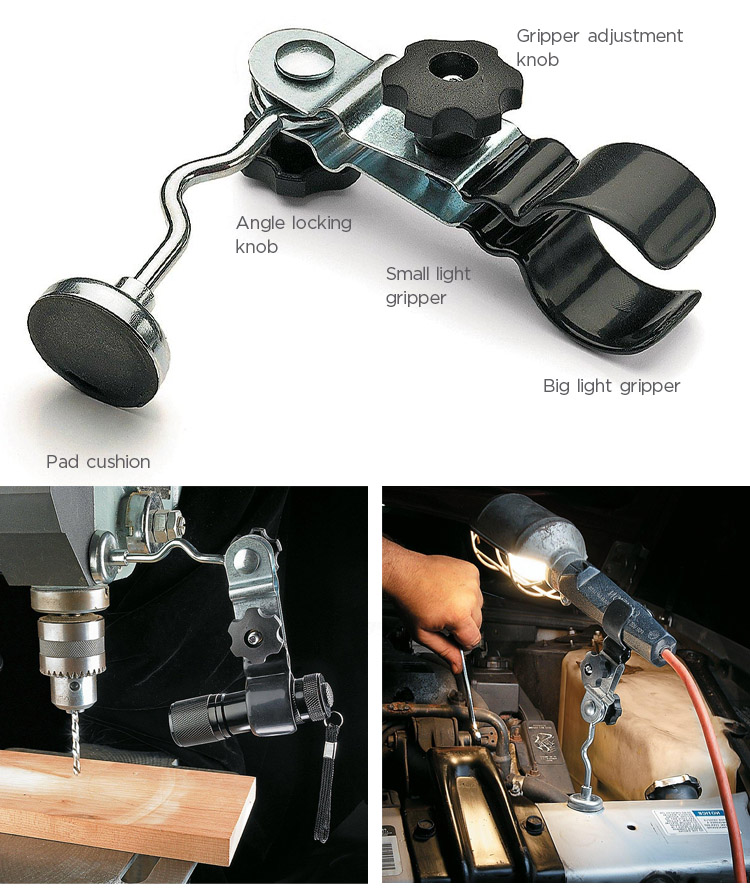 magnetic flashlight holder, magnetic torch holder, magnetic trouble light holder